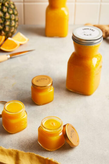 Orange pineapple and ginger immunity juice