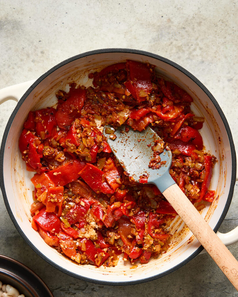 Sauce ingredients in a pot